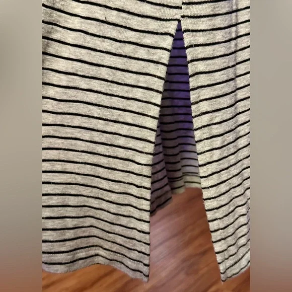 Old Navy Black and Gray Striped Long Sleeve Top - Picture 3 of 5